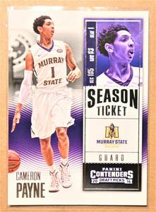 CAMERON PAYNE (キャメロン・ペイン) SEASON TICKET トレーディングカード 【NBA CONTENDERS DRAFT PICKS 2016 マレー州立大学】