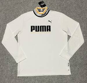 送料350円～◇新品◇PUMA GOLF プーマゴルフ◇XLサイズ◇ロゴプリント リブ衿 モックネックシャツ 