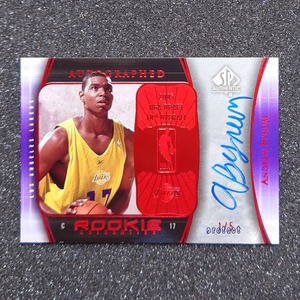 ◆【Auto card】Andrew Bynum 2005-06 UD Sp Authentic Autographed Rookie Authentics 1/5　◇検索：アンドリュー・バイナム 直筆サイン