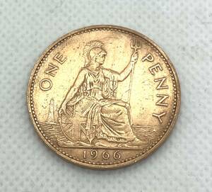 外国コイン　イギリス　エリザベス１ペニー銅貨　1966年 アンティーク/1770