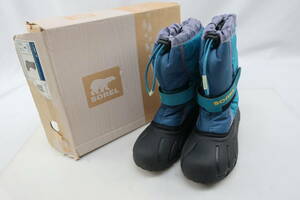 【送900円】　5901　SOREL　ソレル　NY1810-319　FLURRY TP　キッズ　ウィンターブーツ　ブルー　20㎝