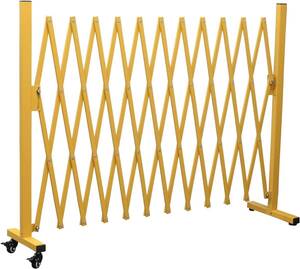 aru Max (Almax) aluminium fence width 3m with casters . flexible type gate one-side opening accordion fence QXG-1030NYL( yellow )