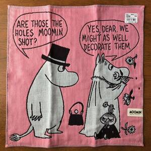 MOOMIN　川辺　三重ガーゼハンカチ　ピーチ　ムーミン