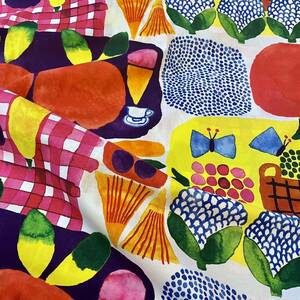 marimekko　カットクロス／はぎれ　ケサトリ　廃番品　全幅×50cm　マリメッコ