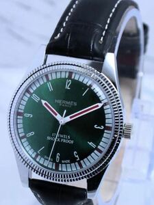 Awesome Hermes Green-Dial 17 Jewels メンズ 手巻き 腕時計 スイス製 seller refurbished再生品