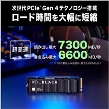 【新品未開封・未使用】『WDS100T2XHE』 WESTERN DIGITAL WD_BLACK SN850X NVMe SSD 1TB M.2 ゲーミングストレージ ヒートシンク搭載_画像4