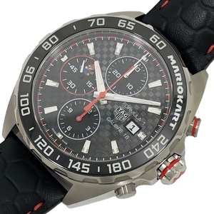 タグ・ホイヤー TAG HEUER フォーミュラ1 マリオカートコラボモデル CAZ20101E ブラック文字盤 SS/レザーベルト 腕時計 メンズ 中古