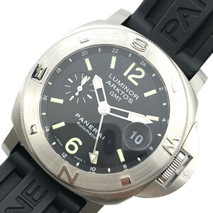 パネライ PANERAI ルミノール　アートクス　GMT PAM00186 ブラック SS 腕時計 メンズ 中古