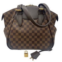 ルイ・ヴィトン LOUIS VUITTON ヴェローナMM N41118 ダミエ・エベヌ トートバッグ レディース 中古_画像8