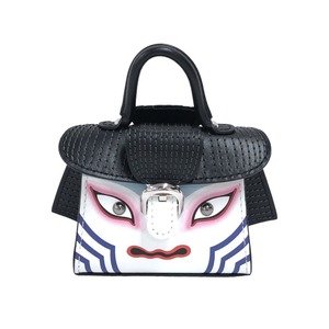 デルヴォー DELVAUX ブリヨン チャーム 歌舞伎 ブラック レザー チャーム ユニセックス 中古