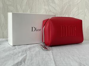 Christian Dior クリスチャンディオール ポーチ 赤色②レッド 小物入れ ノベルティ ミニポーチ 化粧ポーチ 箱付