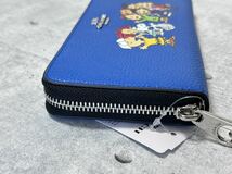 新品 コーチ スヌーピー フレンズ ラウンドジップ ウォレット 長財布　　COACH SNOOPY C4603 ぺブルレザー シルバー金具 柳委8534_画像5