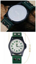 腕時計 時計　ツートン アナログ メンズ クォーツ レザーベルト　レザー カレンダー　ファッション時計 ウォッチ　男女兼用　グリーン_画像7