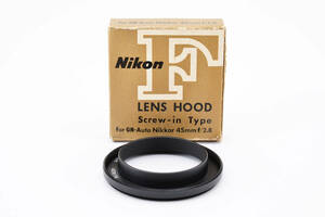 送料360円 【激レア　未使用品】NIKON ニコン HN-4　 GN AUTO NIKKOR 45mm F2.8用フード カメラ　レンズ　同梱可能　#8243