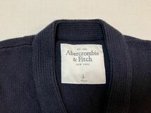 美品　Abercrombie&Fitch アバクロ　カーディガン　Ｌ　紺色_画像2