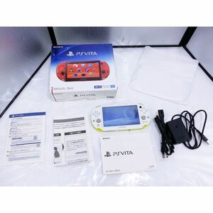 00480 [ secondhand goods ]SONY PS Vita PCH-2000 lime green | white body memory card 32GB attaching operation verification ending accessory lack of less box is color difference 