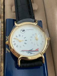  Northwest Airlines official goods dual time wristwatch unused goods present condition goods 