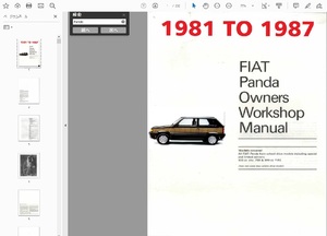 Fiat Fiat Panda Panda 141 141a (1981-1995) Руководство по мастерской и книга по разработке проводки