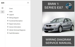 BMW E87 120i カラー配線図 整備書　※ワークショップ別途