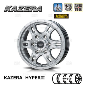 ジャパン三陽 KAZERA HYPERIII (ハイパーグレー/4本セット) 6.0J x 15インチ INSET+44 PCD139.7 6穴 (RK02
