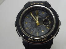 (つ-U-503)Baby-G ベビージー 腕時計 BGA-150FL デジタル/アナログ ブラック 花柄 CASIO カシオ レディース 動作品 中古_画像2