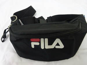 (.-D1-263) FILA filler небольшая сумочка корпус сумка-пояс сумка чёрный цвет товары долгосрочного хранения б/у 