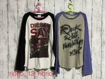 140　DIESEL　ディーゼル　男の子まとめ売り　プリントTシャツ　ビジュー付きTシャツ　2枚セット　size8_画像1