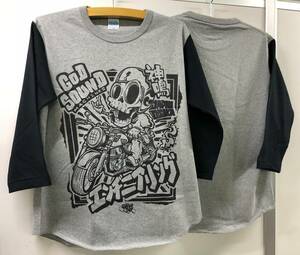 神鳴エンヂニアリング ヘルライダー 七分袖 ラグラン Tシャツ［ＨＥＬＬ ＲＩＤＥＲ］ Raglan Quarter-Sleeve マッハ 750SS 500SS