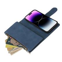 iPhone 15 pro max ケース アイフォン15 プロ マックス レザーケース iPhone15 pro max カバー 手帳型 お財布付き カード収納 ブルー_画像6