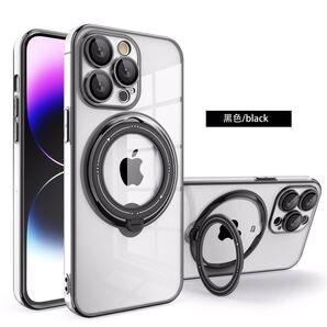 iPhone 13 クリアケース アイフォン13 ケース iPhone13 カバー 透明 スタンド付き MagSafe充電 レンズ保護