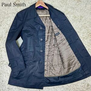 【高級ライン 大人気サイズM】 Paul Smith ポールスミス ステンカラーコート ロングコート ライナー着脱可 中綿 キルティング 比翼仕立て