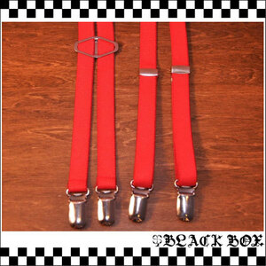 オリジナル BRACES ブレイセス SUSPENDER サスペンダー Oi SKINS PUNKS MODS SKA RUDEBOY オイ スキンズ パンク H型 H形 幅15mm レッド