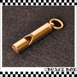 SOLID BRASS ソリッド ブラス 真鍮 無垢 生地 WHISTLE ホイッスル 笛 キーホルダー レザークラフト ペンダントトップ パーツ ゴールド