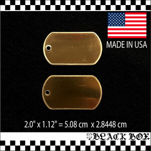 solid brass ソリッド ブラス 真鍮無垢 ミリタリー ドッグタグ dogtag ID tag プレーン ブランク プレート アメリカ製 USA 米国 米軍 1枚