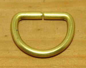 Solid Brass ソリッド ブラス 真鍮無垢 生地 丸棒 Dカン 半月カン レザークラフト バッグ パーツ 金具 24mm 線径4mm 1個