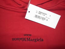 maison margiela マルジェラ riverse logo hoody パーカー size48 red_画像2