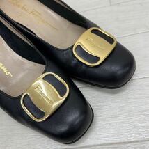 1201◎ ⑥ イタリア製 Salvatore Ferragamo サルヴァトーレフェラガモ 靴 シューズ パンプス ヒール ブラック レディース5.5(23.0相当)_画像7