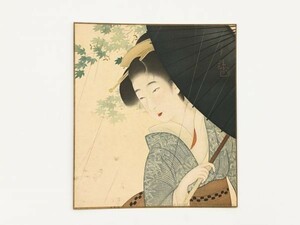 Art hand Auction [Impression sur papier coloré belle femme peinture] Kitani Chikusa 1933 annexe période de guerre de dix ans Kurade L1005B, peinture, Peinture japonaise, personne, Bodhisattva