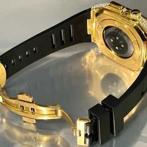 BG☆アップルウォッチバンド ステンレス カバー ラバーベルト Apple Watch ケース 44mm 45mm メンズ レディース 4 5 6 7 8 9 seスポーツの画像9