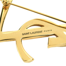 SAINT LAURENT サンローラン オピウム YSL スネーク ブローチ 700582 ゴールド カサンドラロゴ ピンバッチ 中古_画像5