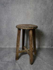 ▲(R510-A43) 古民具★昭和レトロ ビンテージ 木製 丸椅子 アンティーク