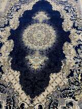 百貨店展示品 大判　最高峰約144万ノット　シルク30％ウール70%　イラン産手織り 高級ペルシャ絨毯 201×305cm　#2_画像4