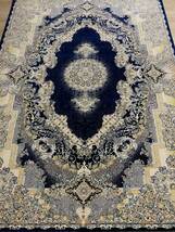 百貨店展示品 大判　最高峰約144万ノット　シルク30％ウール70%　イラン産手織り 高級ペルシャ絨毯 201×305cm　#2_画像1