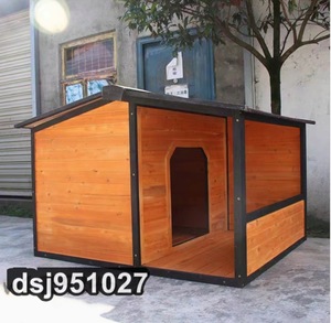大型犬用 小動物ケージ 130*105*91cm 犬小屋 犬 防腐材 組立式 室外 別荘 飼育ケージ 木製