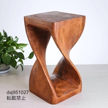 2色選択可能 強くお勧め レトロ チーク 木製 椅子 花台 家庭用 アンティーク調_画像2