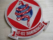 【送料無料】アメリカ海軍DIAMONDBACKS パッチVF-102ワッペン/ダイヤモンドバックスF/A-18F厚木patchネイビーNAVY米海軍USNホーネット M32_画像4