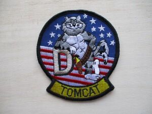 【送料無料】アメリカ海軍トムキャットTOMCATパッチD PLANEワッペン/F-14戦闘機patchトップガンTOM CAT攻撃戦隊USN米軍NAVY M18