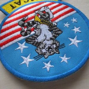 【送料無料】アメリカ海軍トムキャットTOMCATパッチ刺繍ワッペン/F-14戦闘機patchトップガンTOM CAT攻撃戦隊USN米軍NAVY M18の画像3