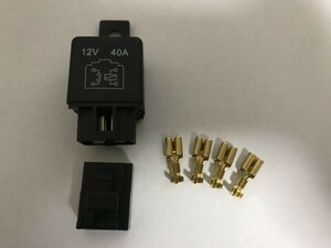 ☆　自動車用／車載リレー　４極リレー　12V40A　ホーン取付　HID等