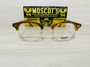 MOSCOT モスコット メガネフレーム★YUKEL★伊達眼鏡 ウェリントン ボストン サーモンタイプ ブロンド 鼈甲柄 未使用 美品